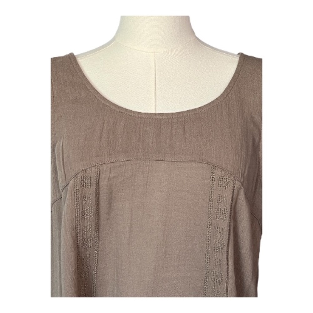 🆕 NWOT Sonoma women’s brown embroidered tank top | size L - Picture 2 of 11